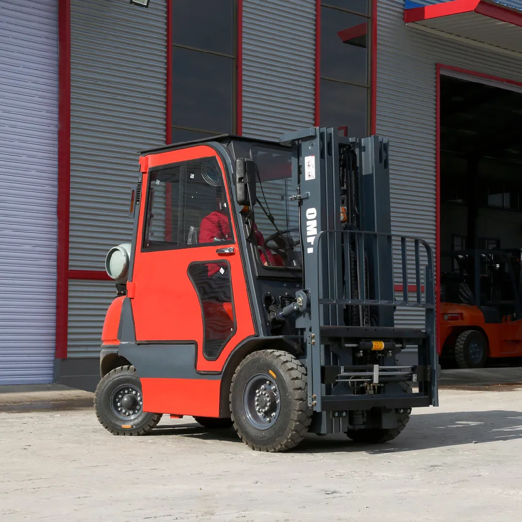 Hyster/Yale/Linde/Nissan/Tcm 2.5 Ton 2.5 T 2500kg Counterbalanced Cushion Tire Gasoline and LPG Dual Fuel Forklift Trucks Toyota CE ISO 1.5-3.5ton Fork Lift