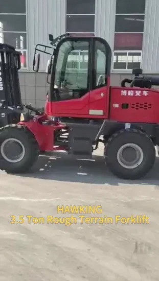Rough All Terrain Forklift Truck 3 Ton 3.5 Ton Diesel Fork Lift 4WD 3m 4m 4.5m 5m 6m Lifting Height off Road Diesel Forklift Loader Cargo Lifting Equipment